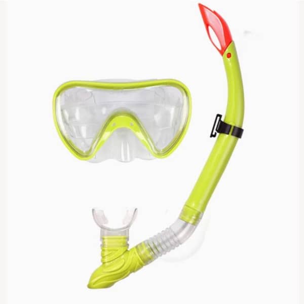Máscara y snorkel para natación. Amarillo